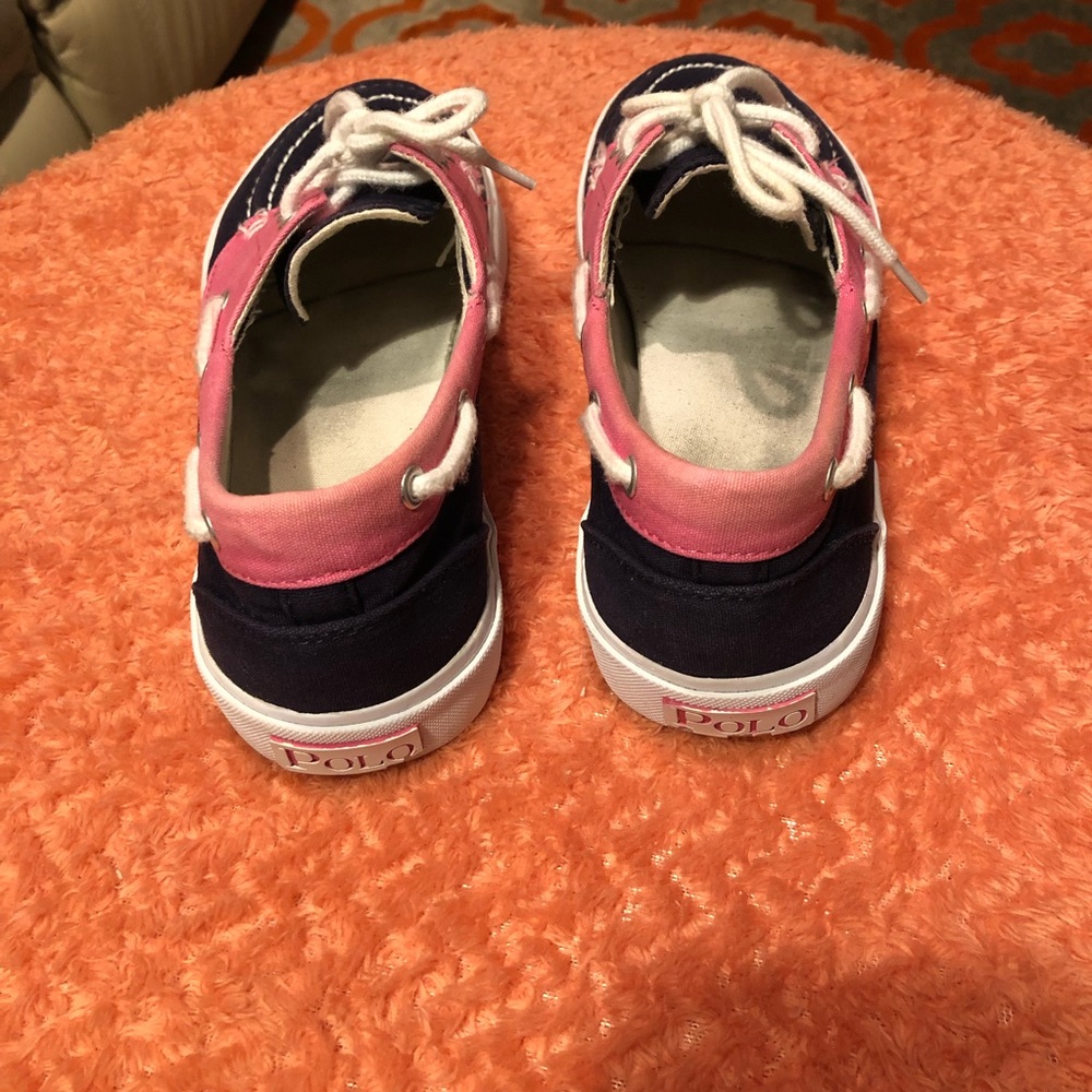 SOLD! Polo Ralph Lauren Lilia Boat Shoe Pink/Blue - Picture 4 of 8